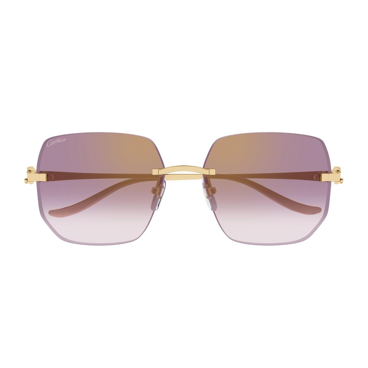 cartier eyewear cartier ct0549s panthere de cartier 004 gold violet sunglasses