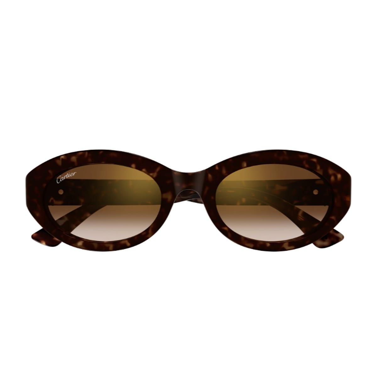 cartier eyewear cartier ct0588s double c de cartier 002 havana brown sunglasses