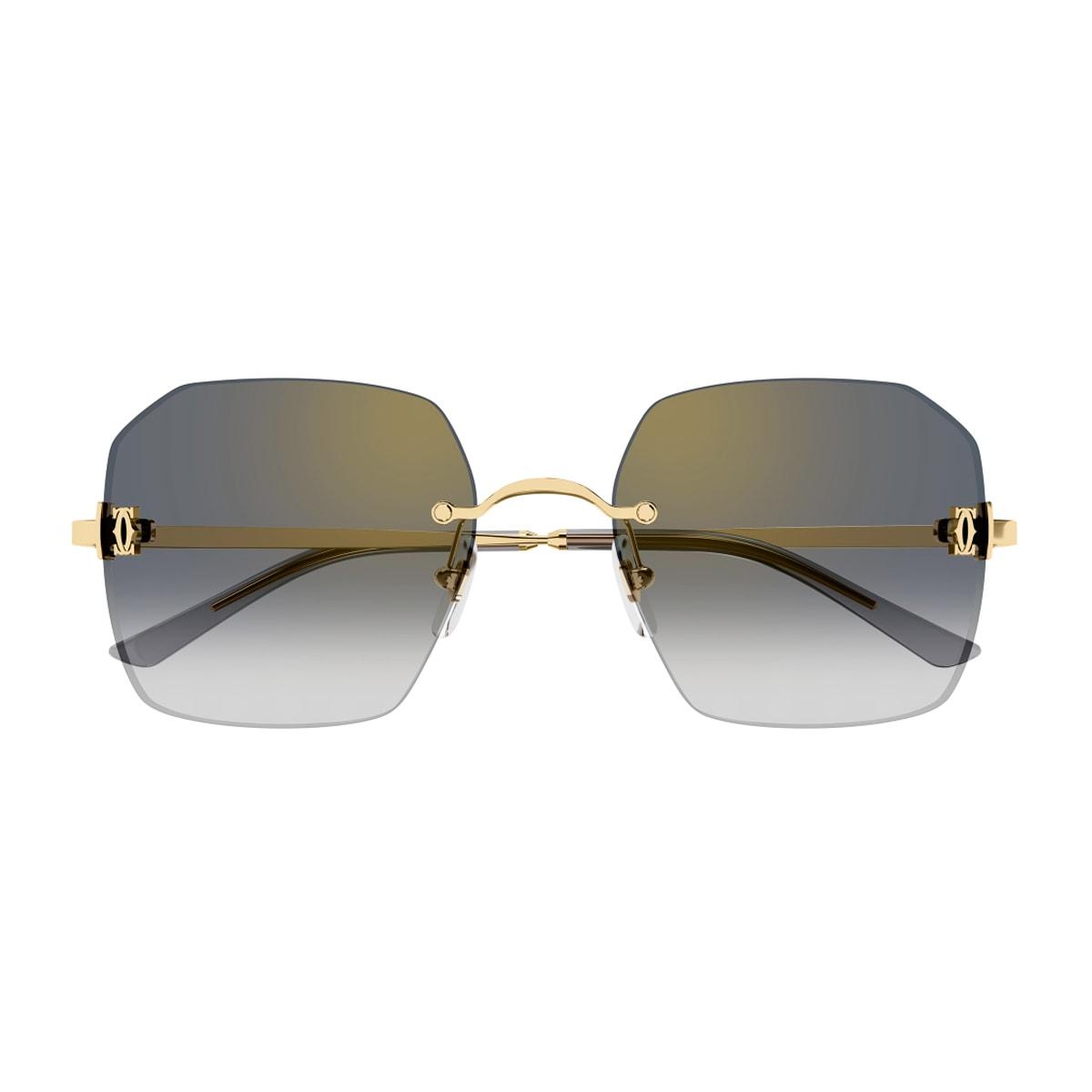 cartier eyewear cartier ct0591s c de cartier 001 gold grey sunglasses