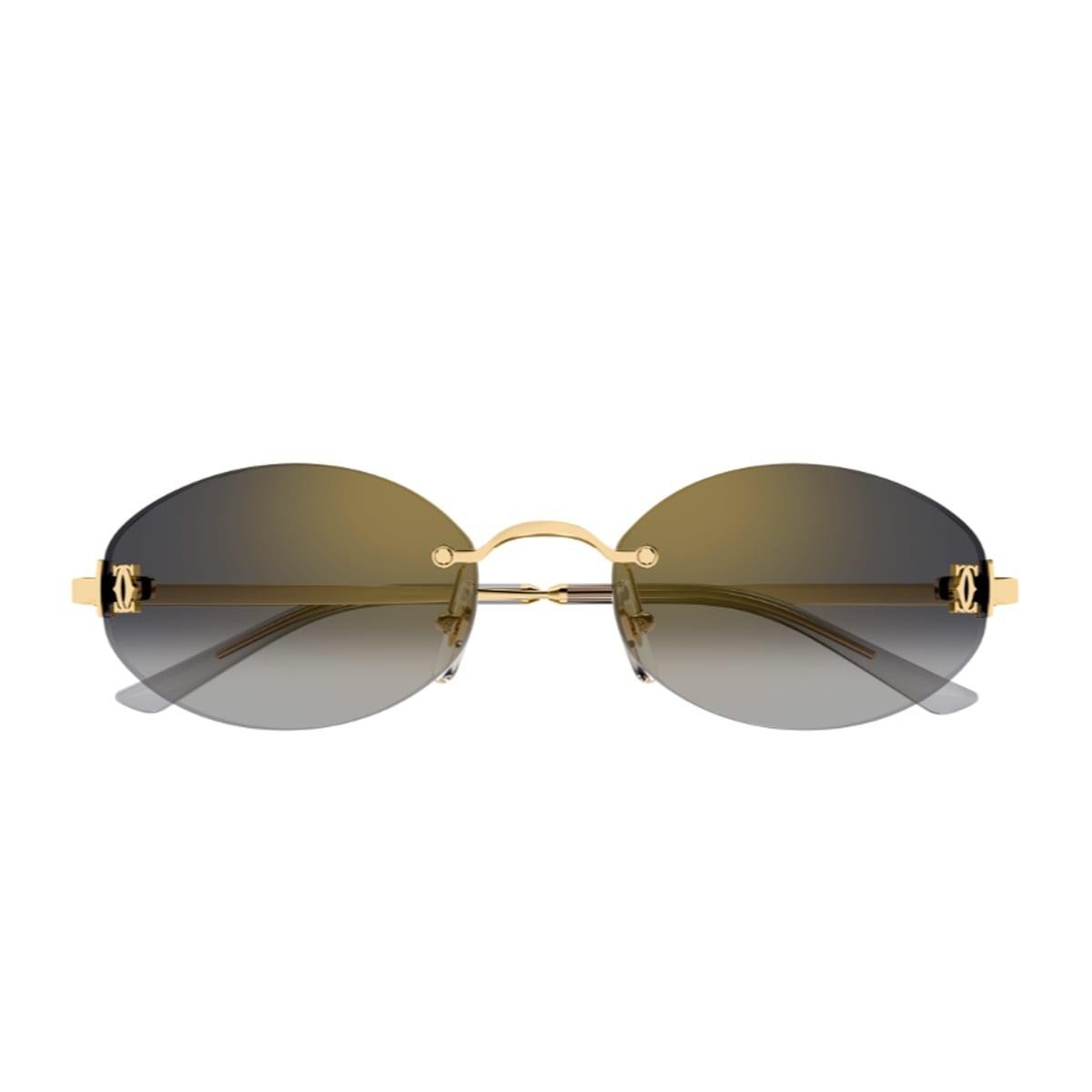 cartier eyewear cartier ct0592s c de cartier 001 gold grey sunglasses