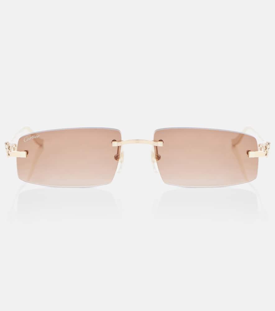 cartier eyewear collection panthère de cartier rectangular sunglasses