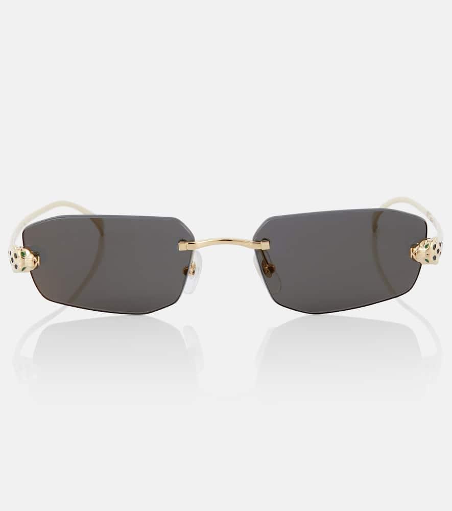cartier eyewear collection panthère de cartier rectangular sunglasses