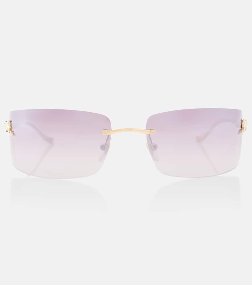 cartier eyewear collection panthère de cartier rectangular sunglasses