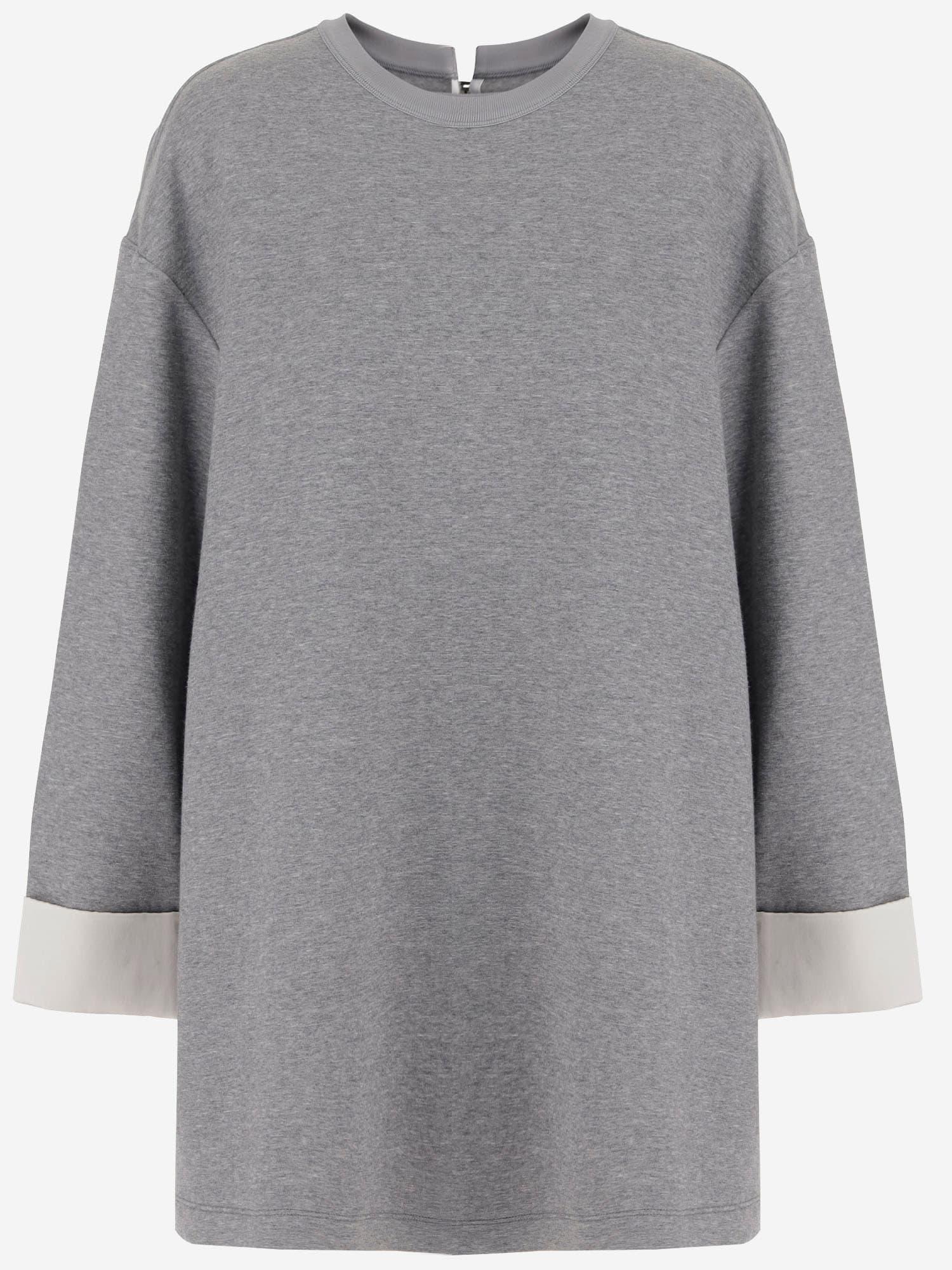 carven cotton blend sweatshirt with contrasting cuffs