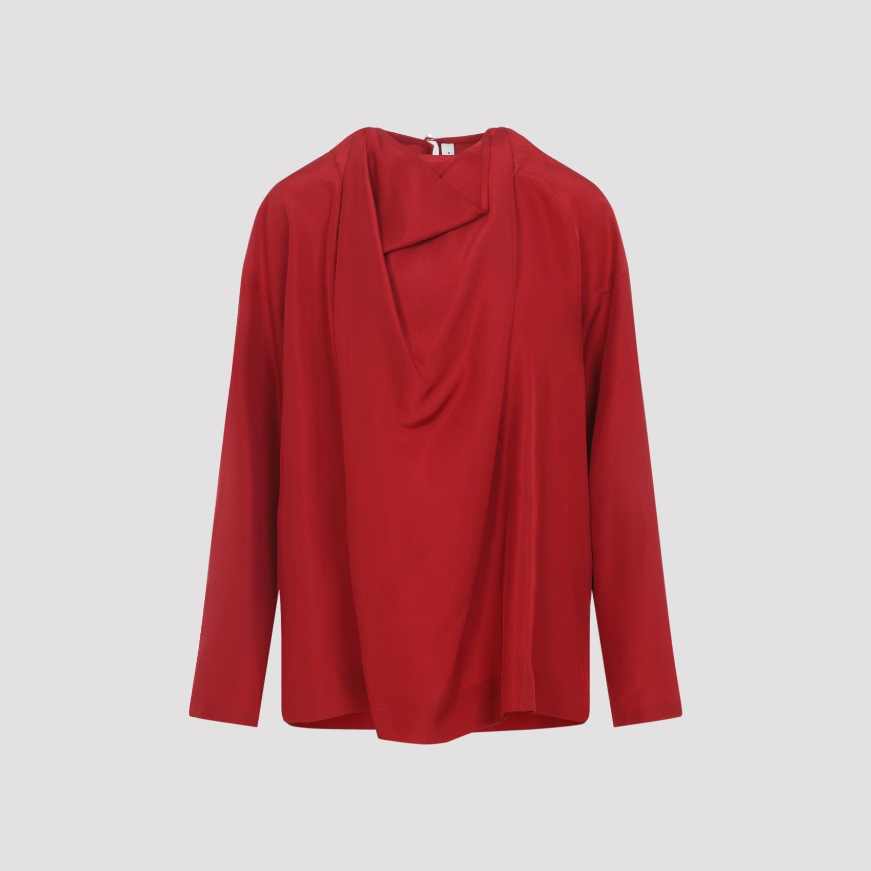 carven draped top pink & purple silk - women