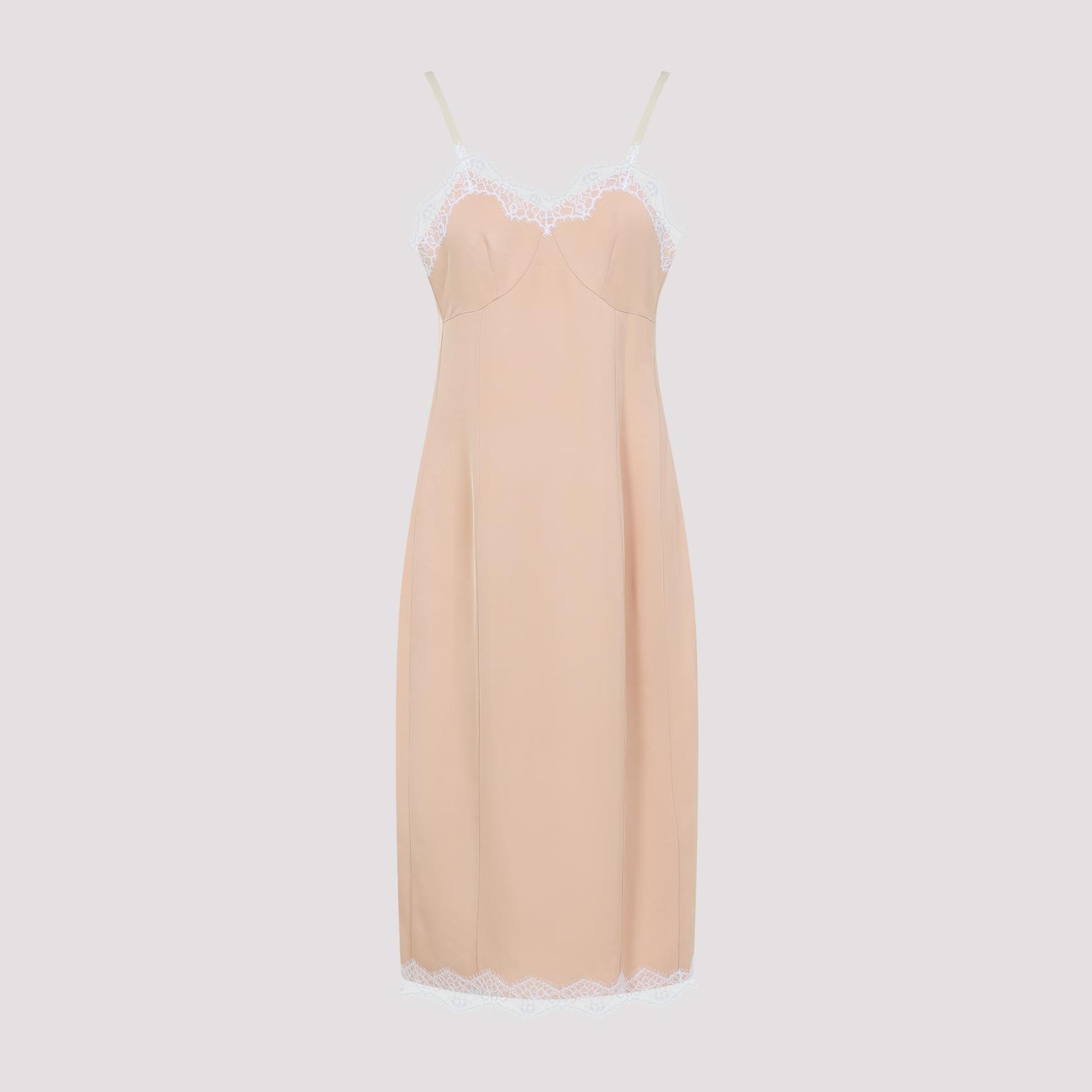 carven lingerie viscose midi dress nude & neutrals - women