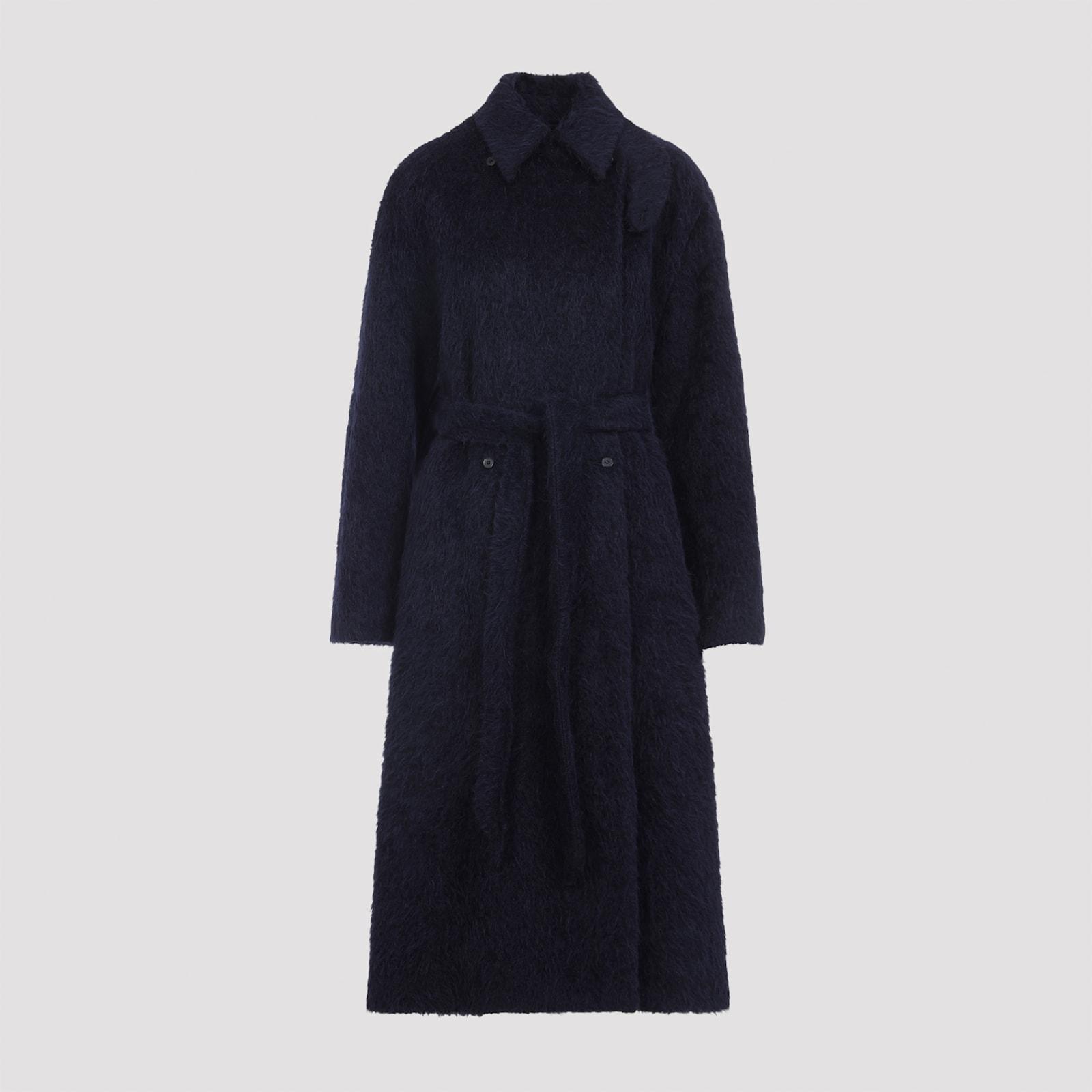 carven long belted coat