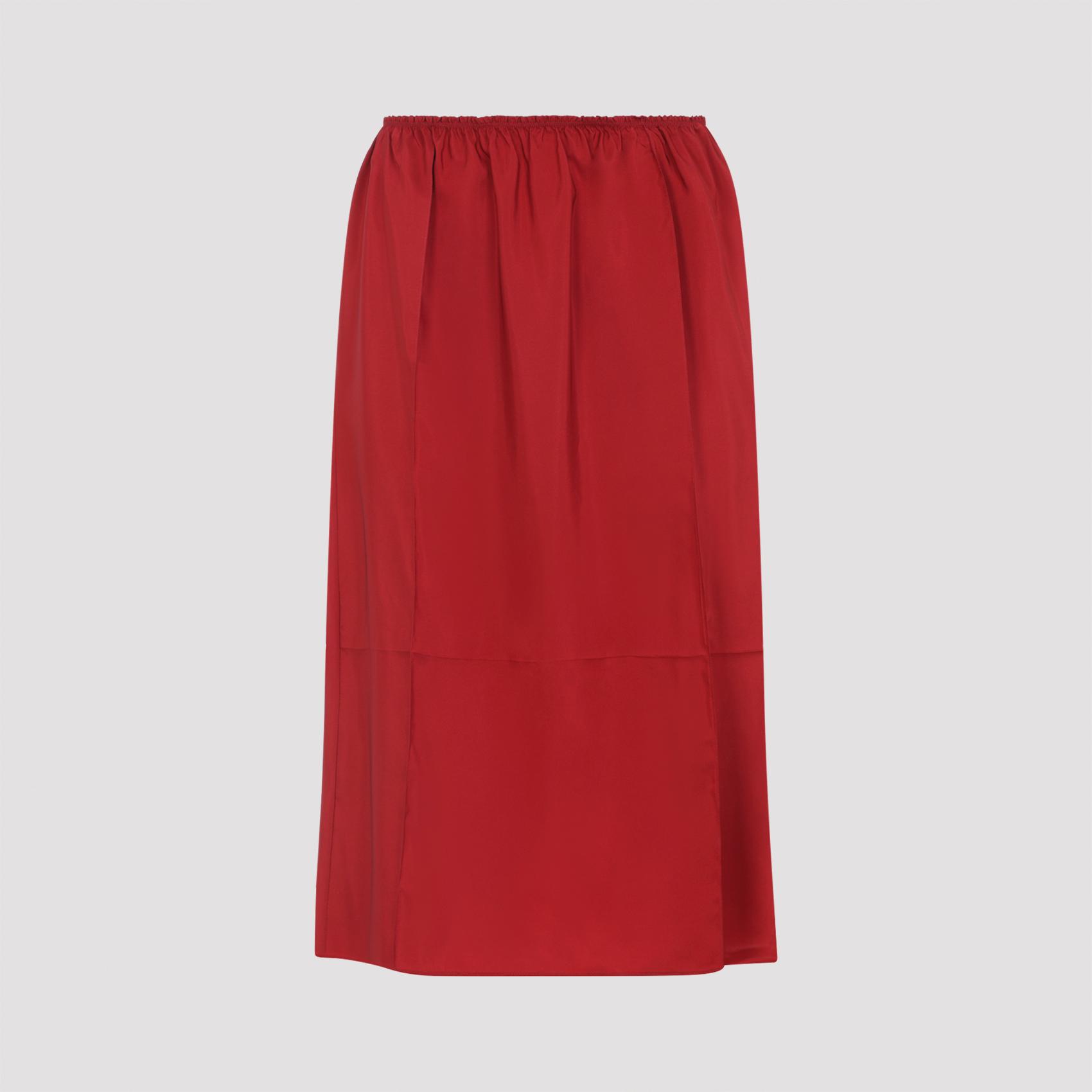 carven pull on skirt red silk - women