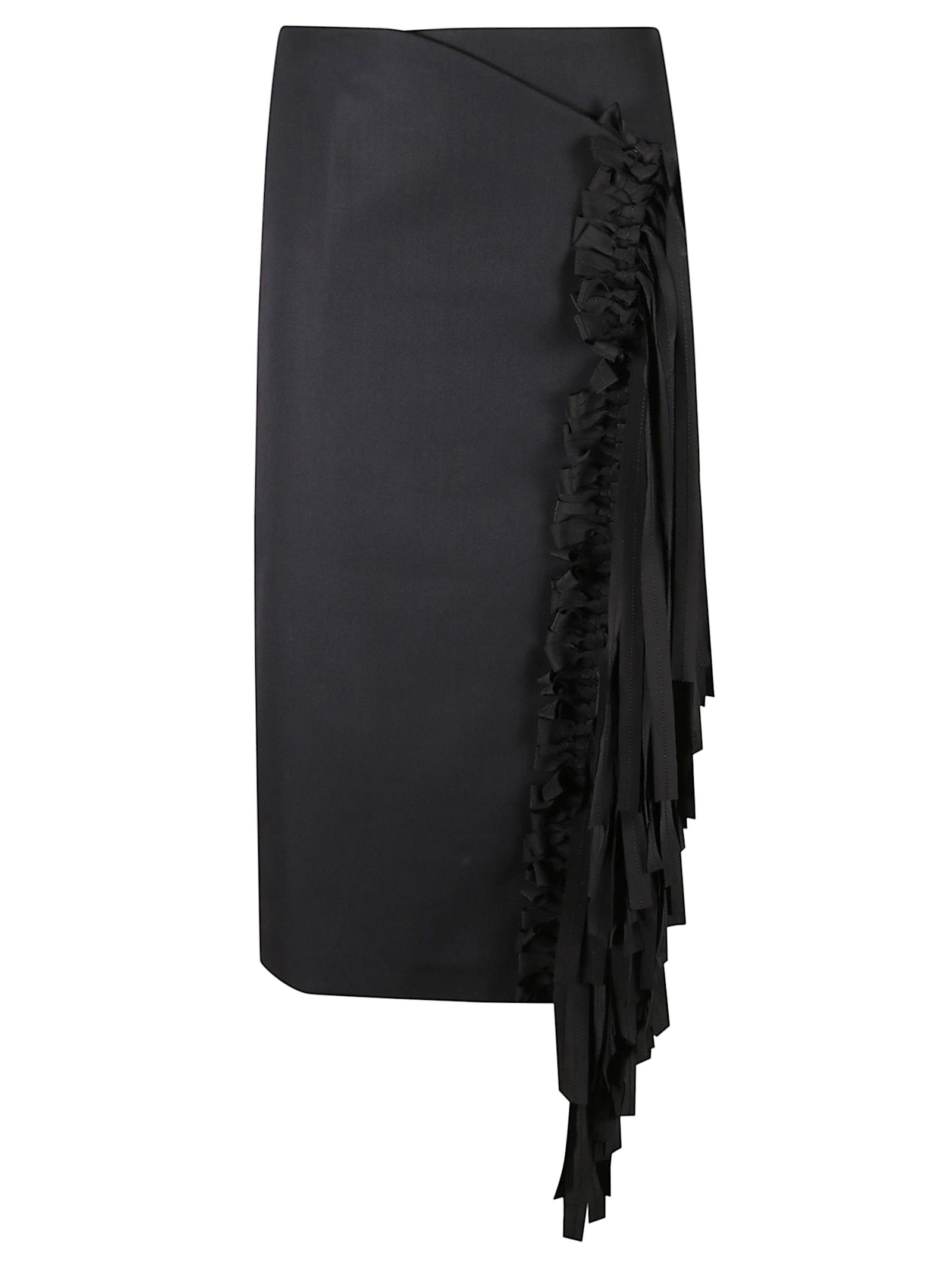 carven wool fringed skirt