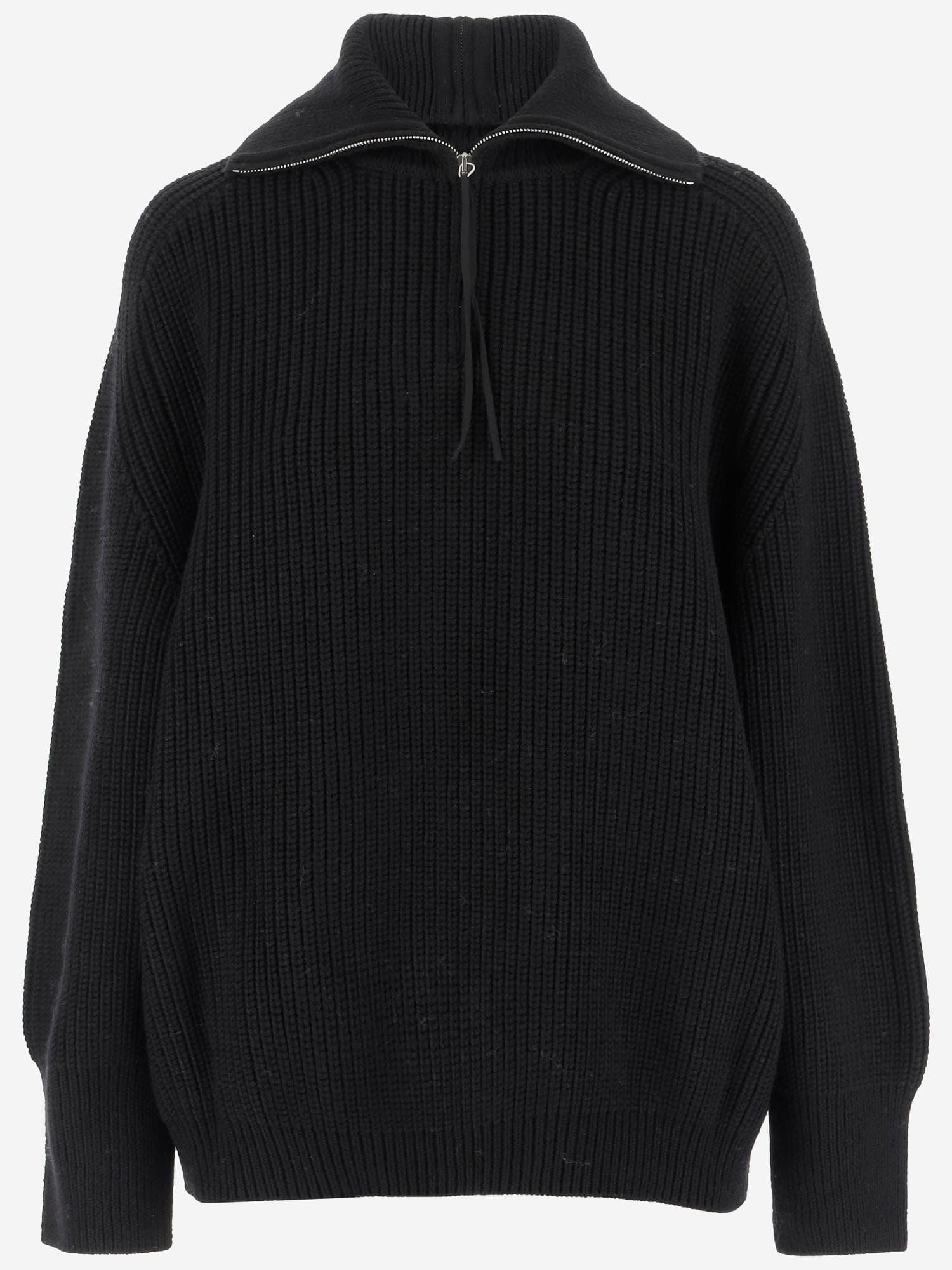 carven wool zip-up sweater