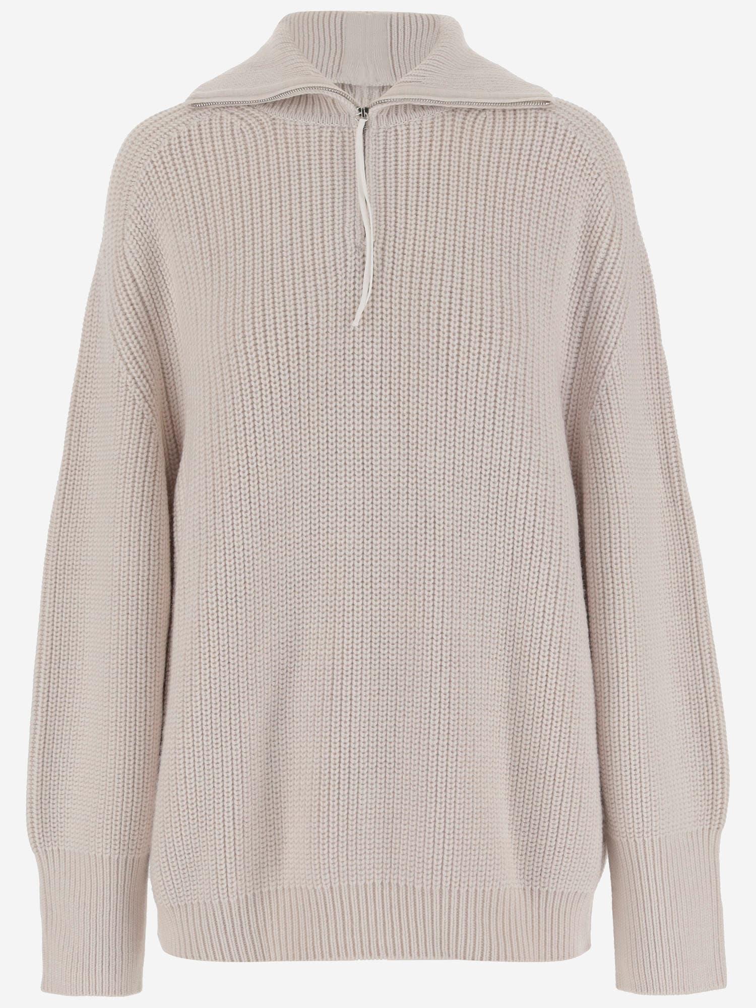 carven wool zip-up sweater