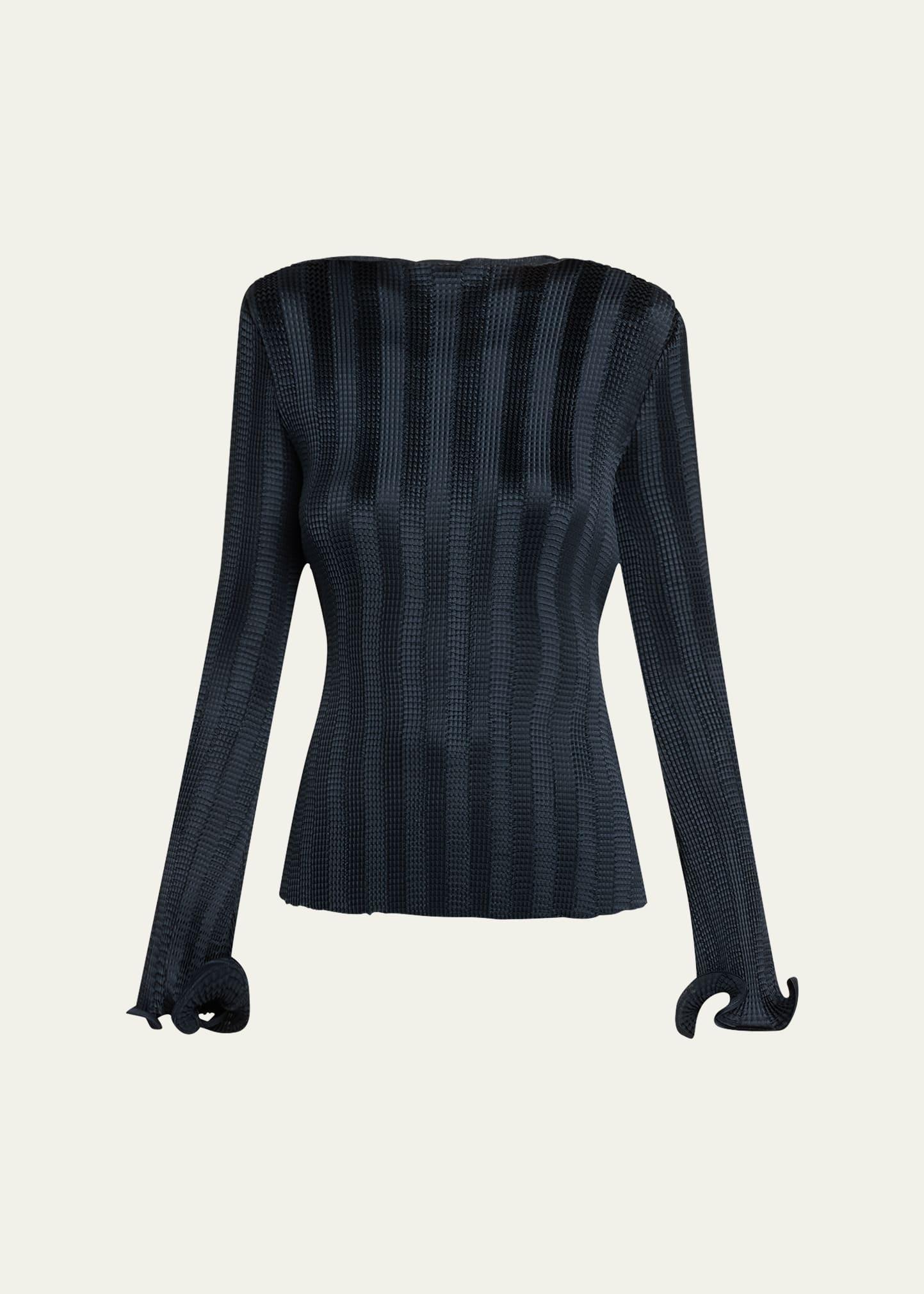 carys textured long-sleeve top