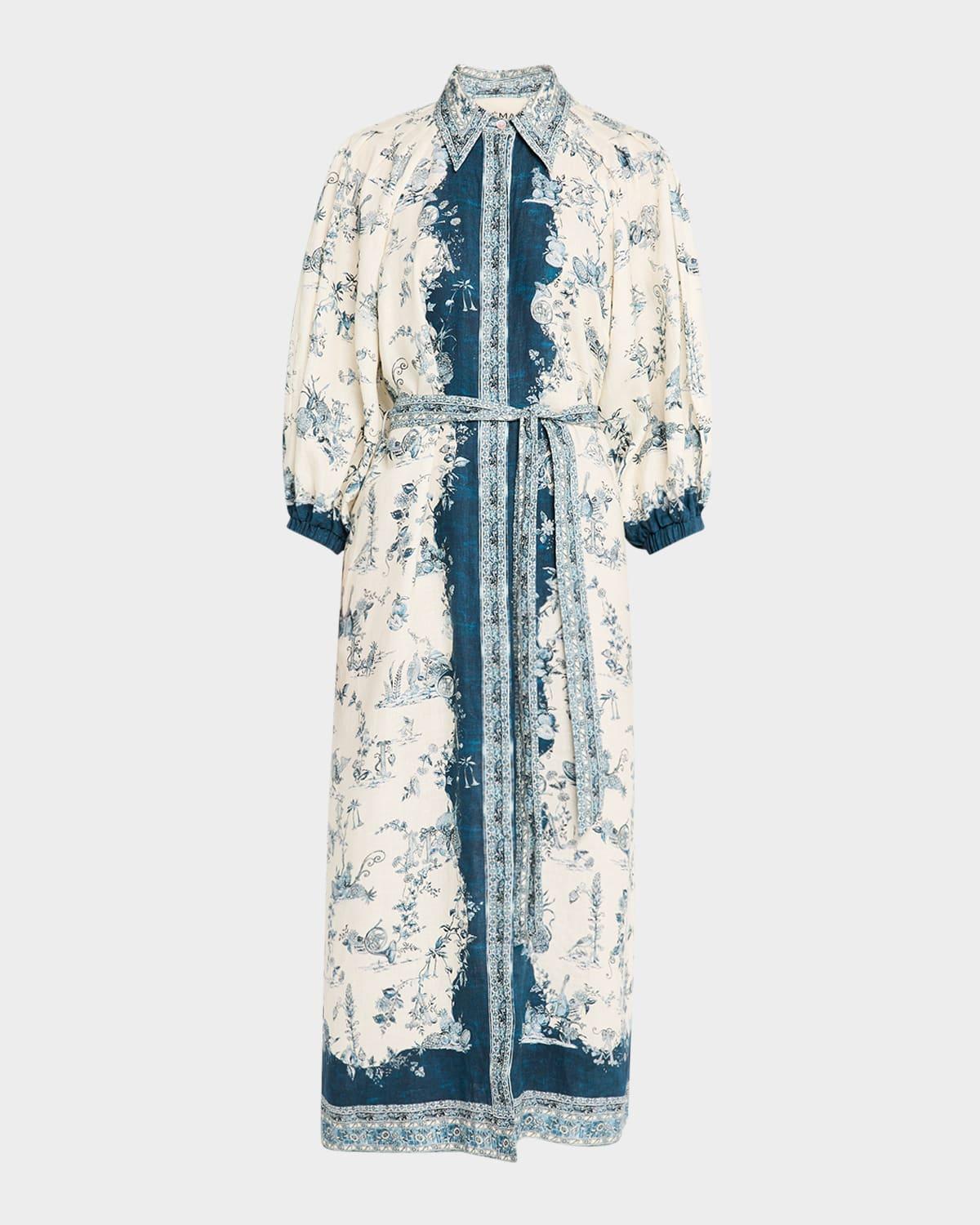casa belted midi shirtdress