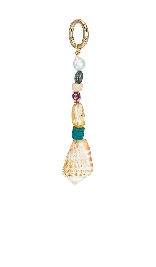 casa clara colette keychain in metallic gold.