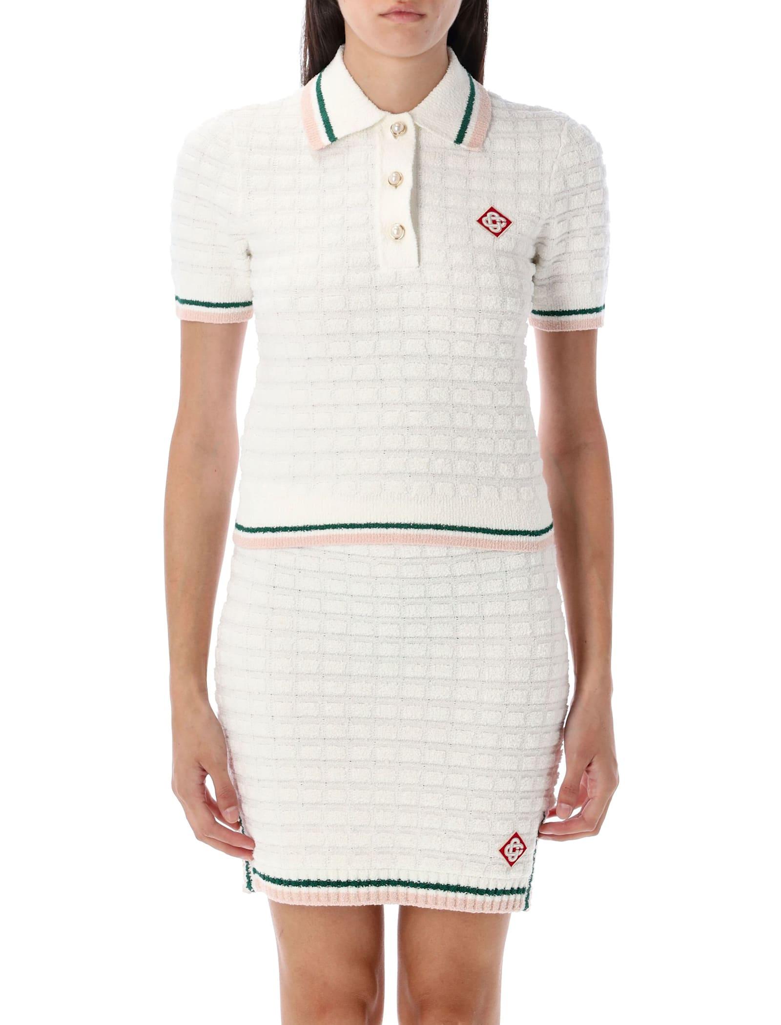 casablanca bouclé polo shirt