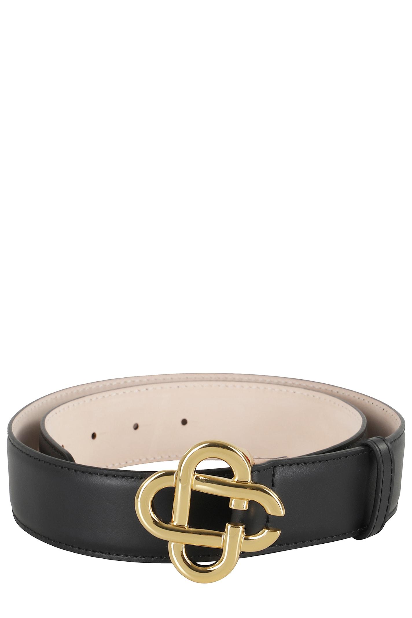 casablanca cc logo leather belt