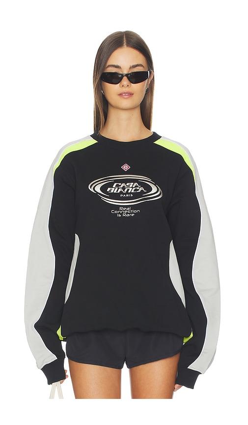 casablanca colorblock sweatshirt in black.
