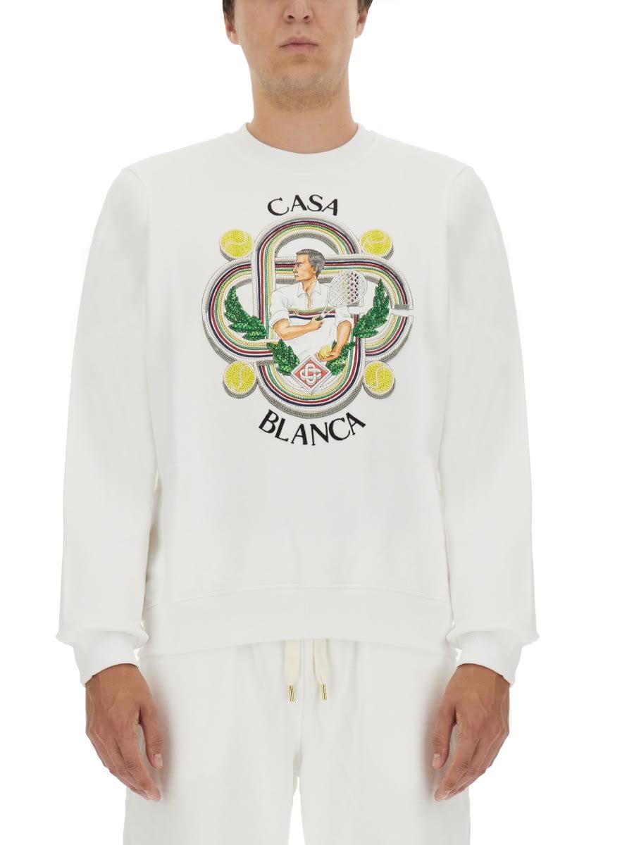 casablanca cotton logo sweatshirt