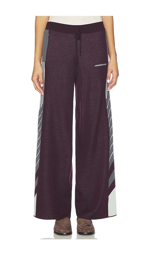 casablanca diagonal sporty trousers in navy.