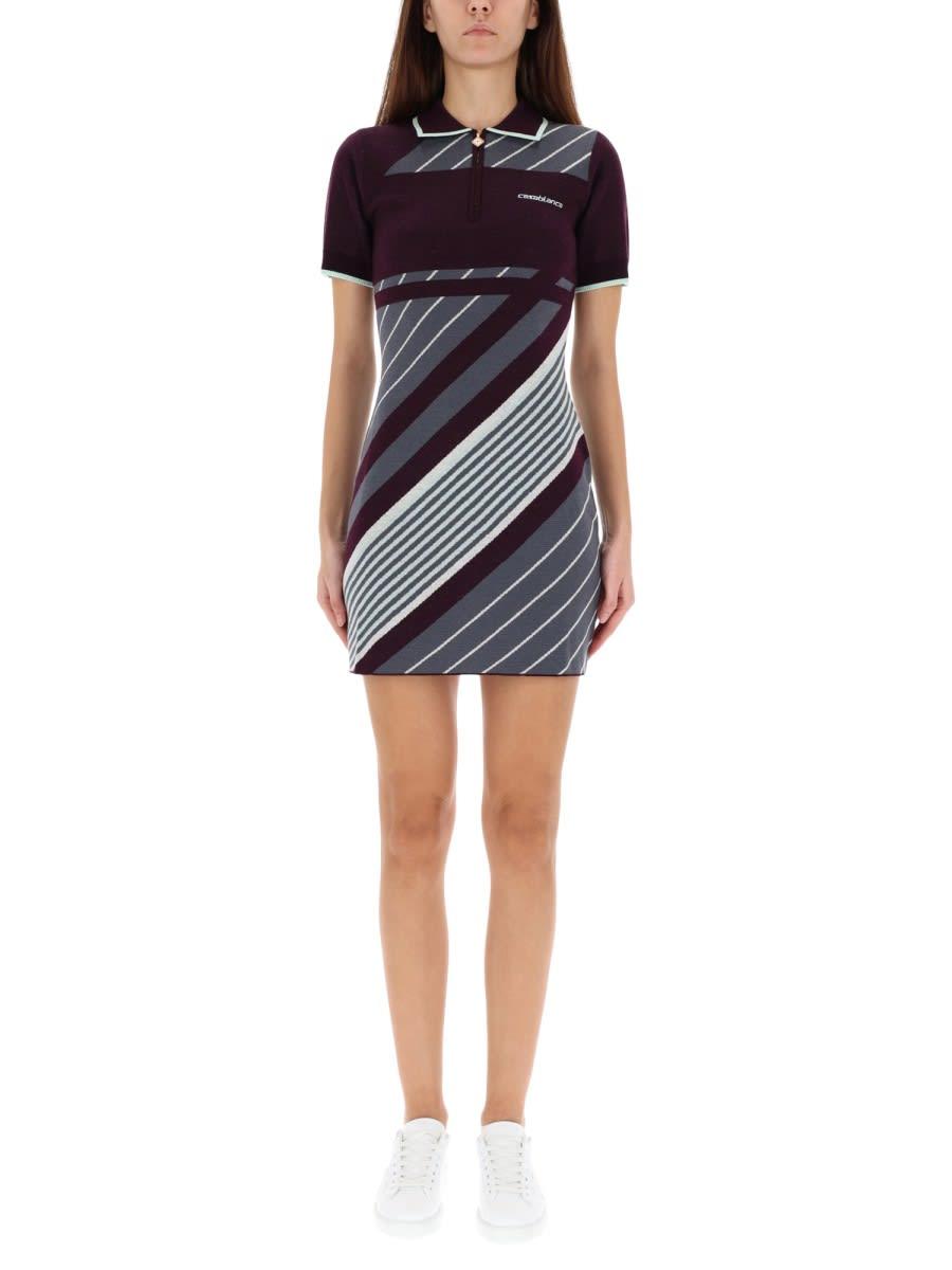 casablanca diagonal tennis polo dress