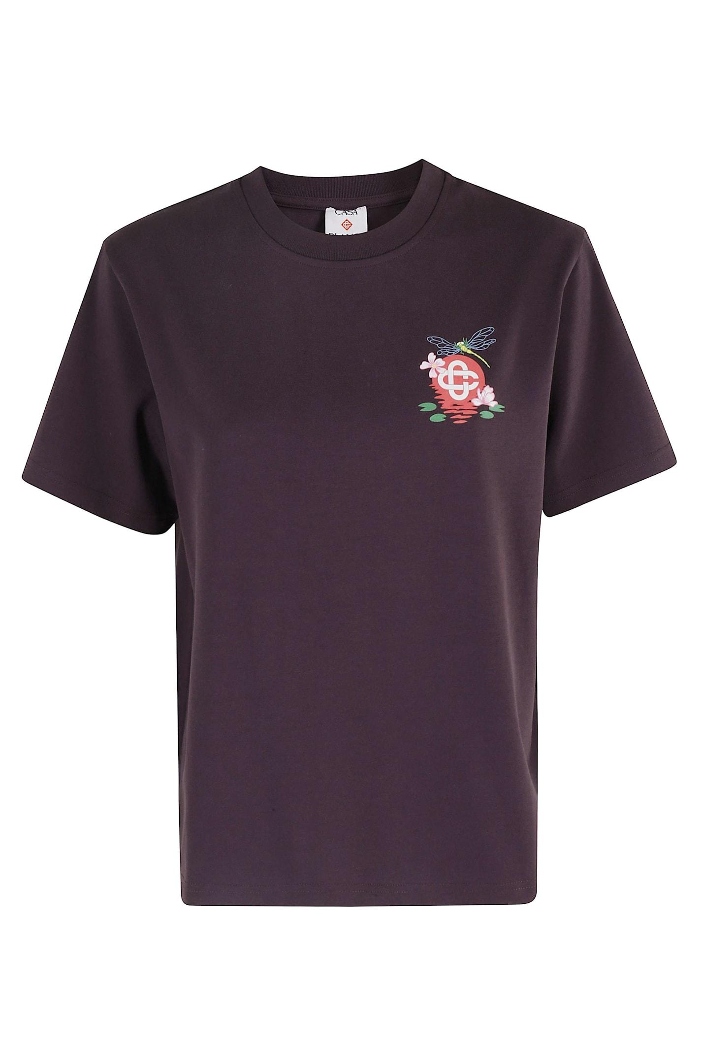 casablanca dragonfly floral printed tshirt