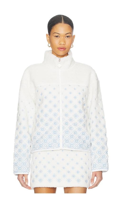 casablanca embroidered fleece in white.