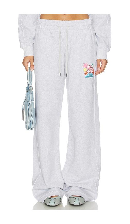 casablanca embroidered pant in grey.