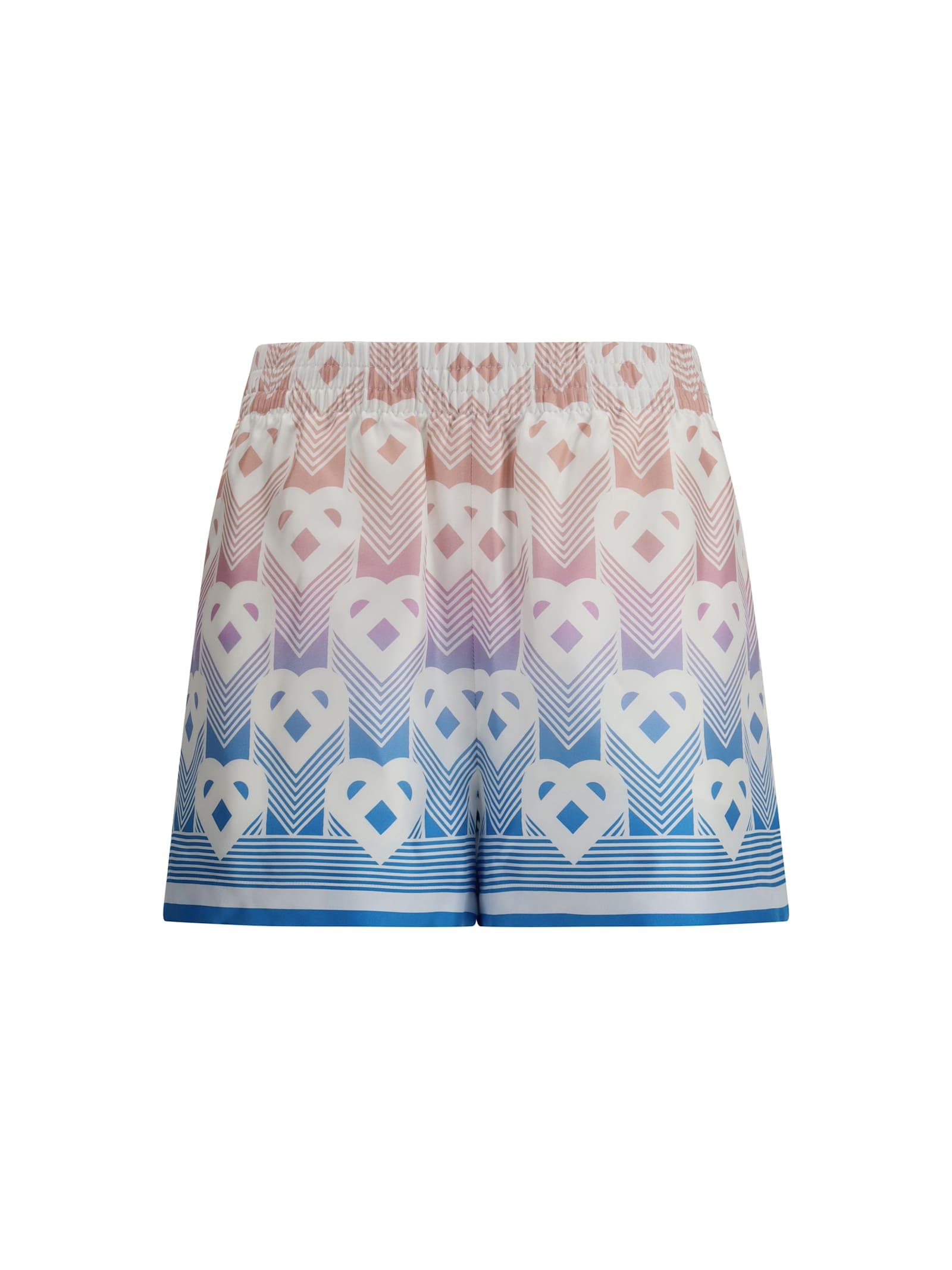 casablanca gradient heart monogram silk shorts