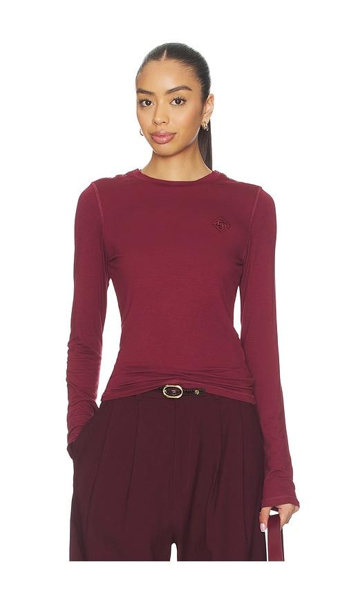 casablanca lightweight long sleeve tee in red.