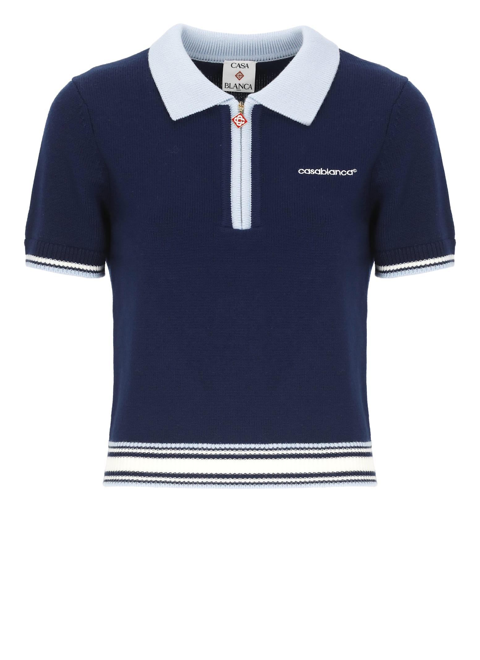 casablanca logoed polo shirt
