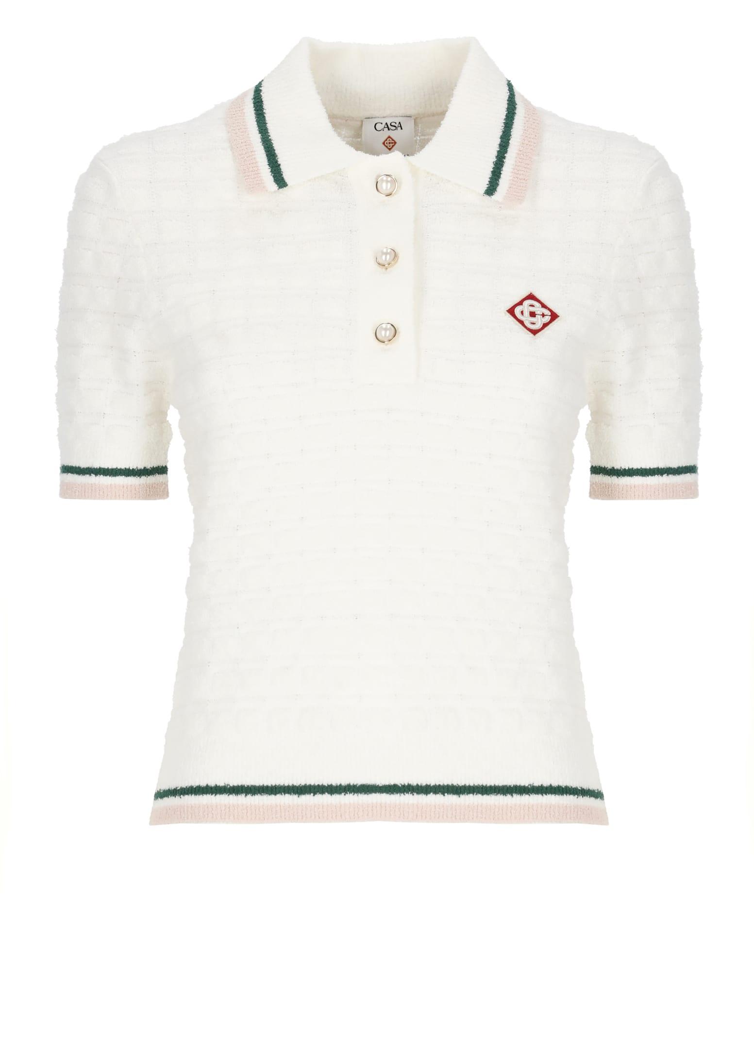 casablanca logoed polo shirt
