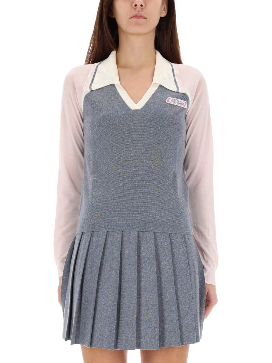 casablanca long sleeve tennis polo shirt