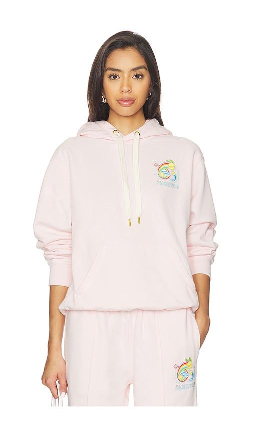 casablanca manga tennis ball printed hoodie in pink.