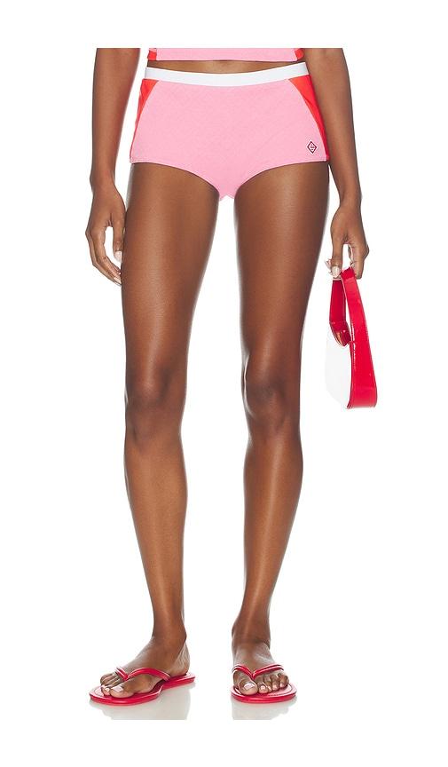 casablanca monogram bikini short in pink.