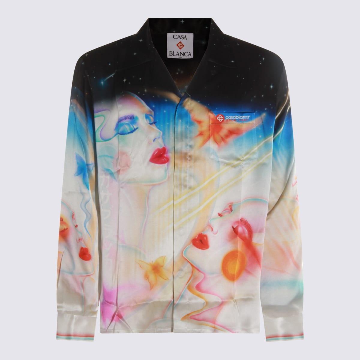 casablanca multicolor silk shirt