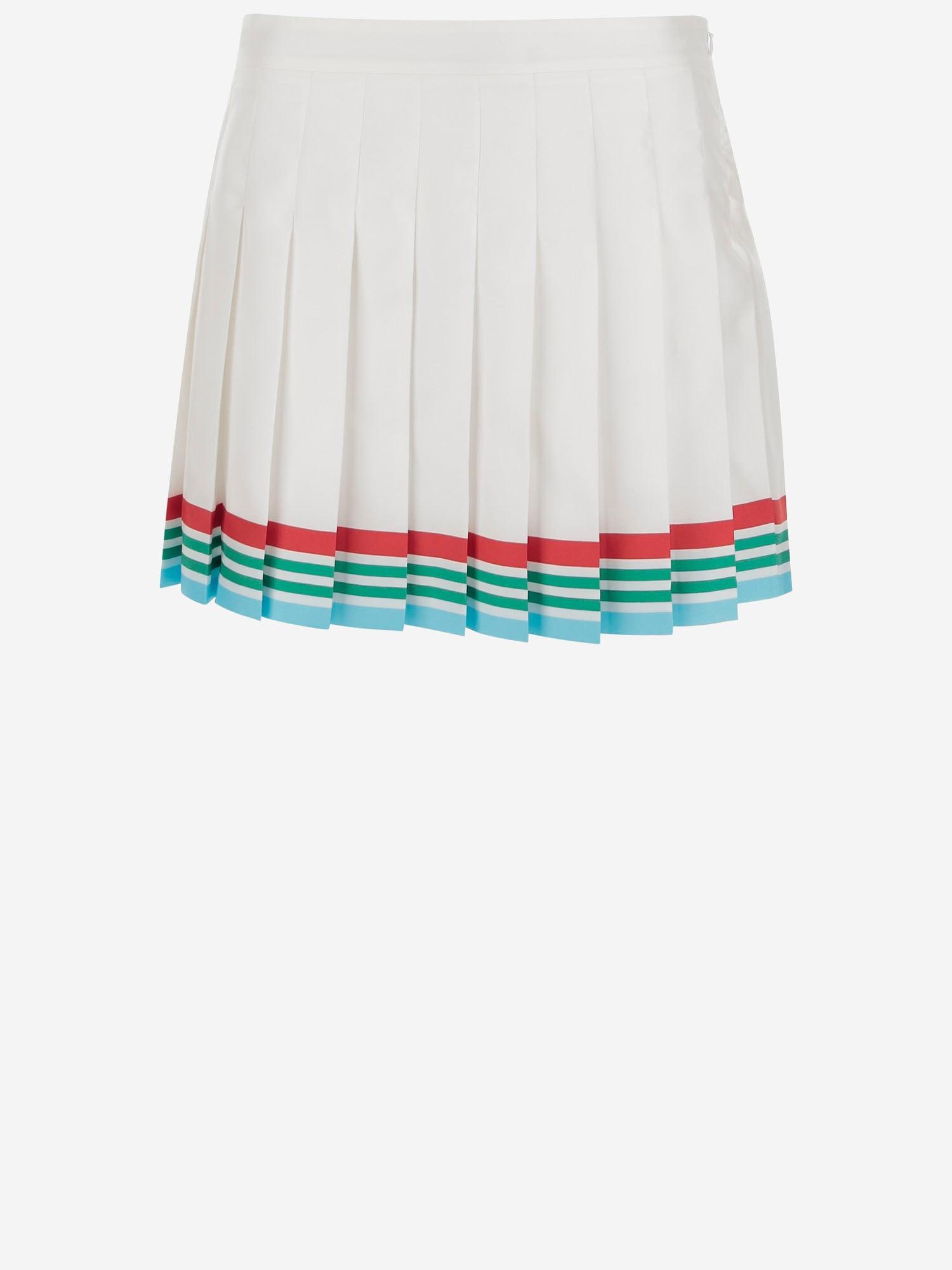 casablanca pleated skirt in silk