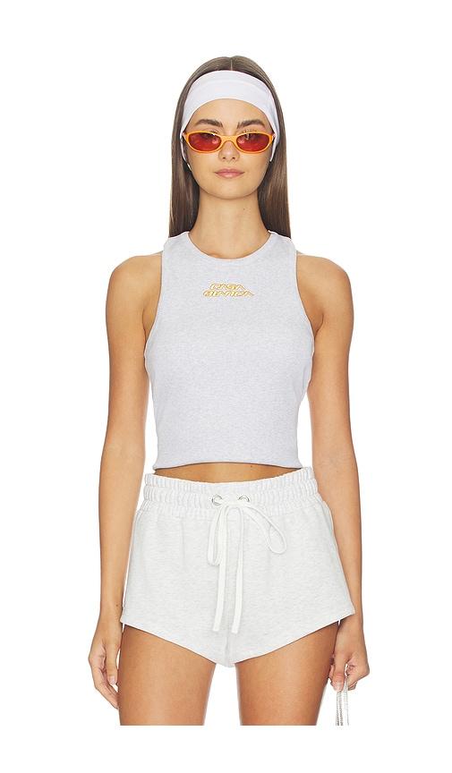 casablanca ribbed tank top in grey.