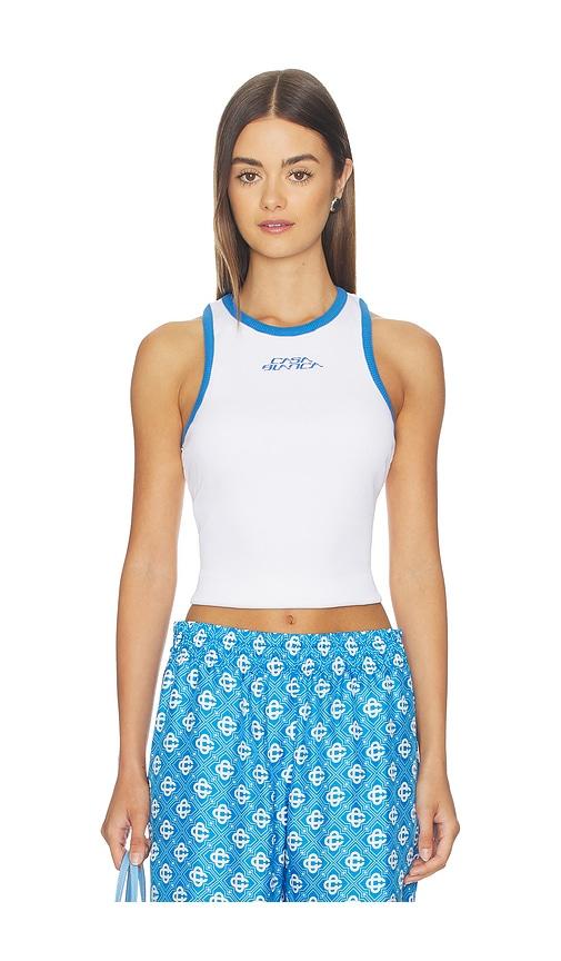 casablanca ribbed tank top in white.