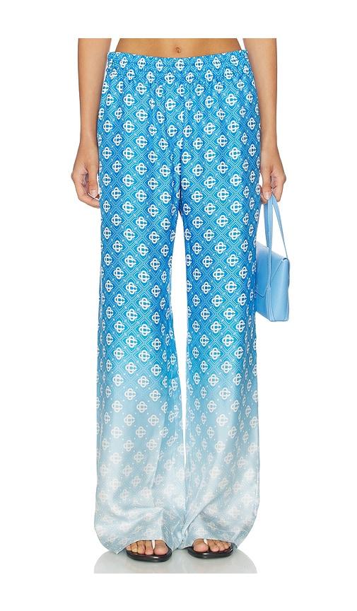 casablanca silk trouser in blue.
