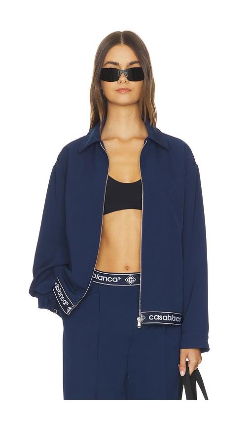 casablanca sports tailored jacket in navy.