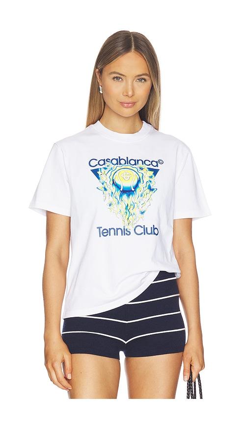 casablanca tennis club icon t-shirt in white.