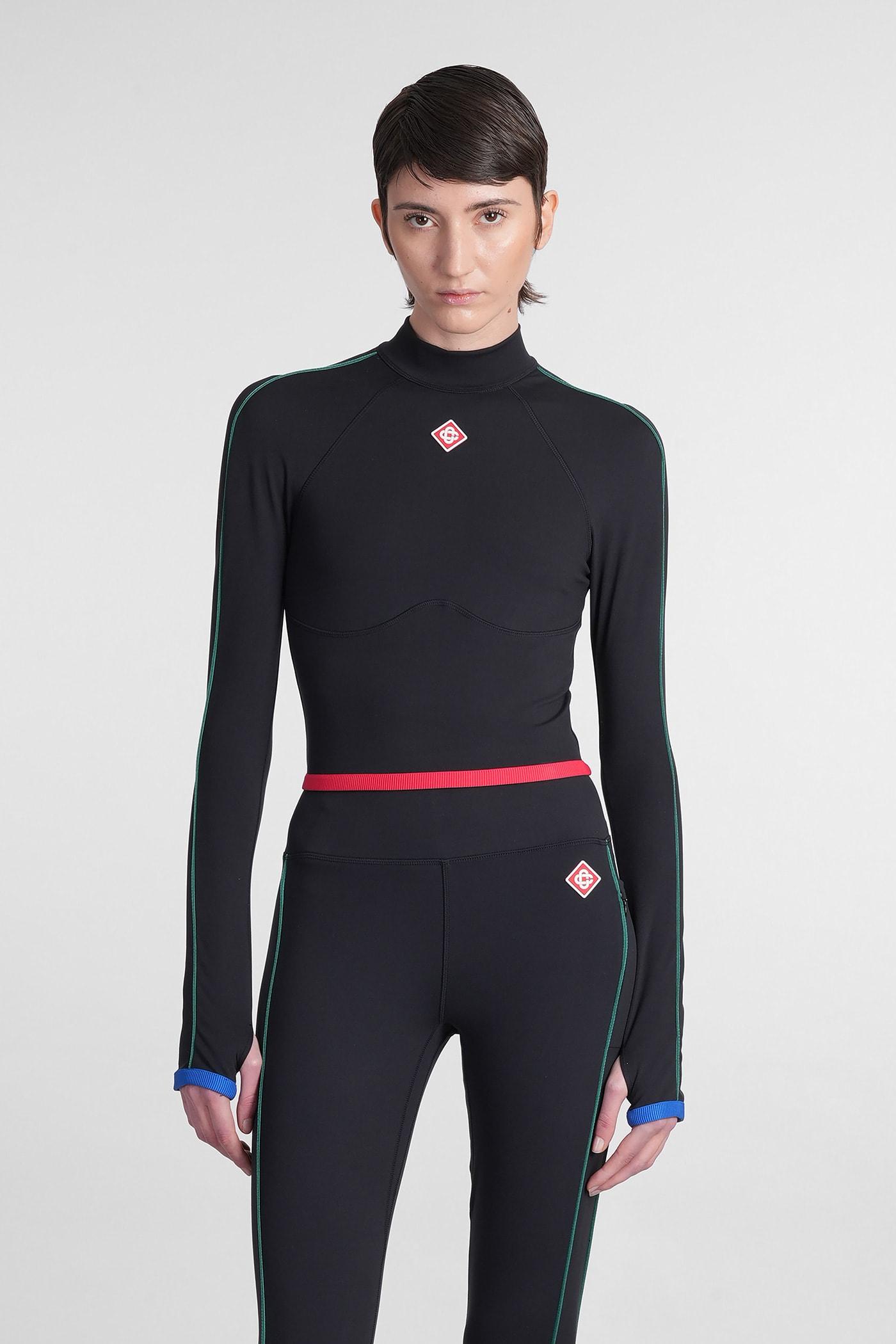 casablanca topwear in black polyamide