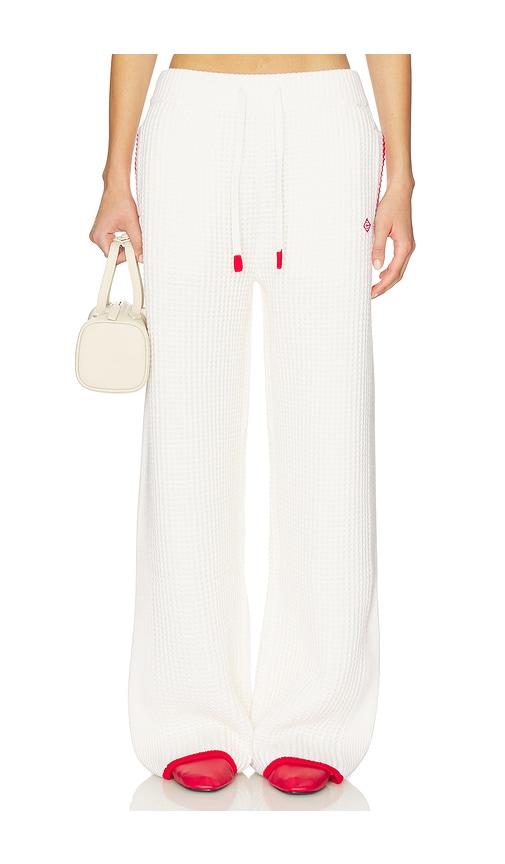 casablanca waffle track pant in white.