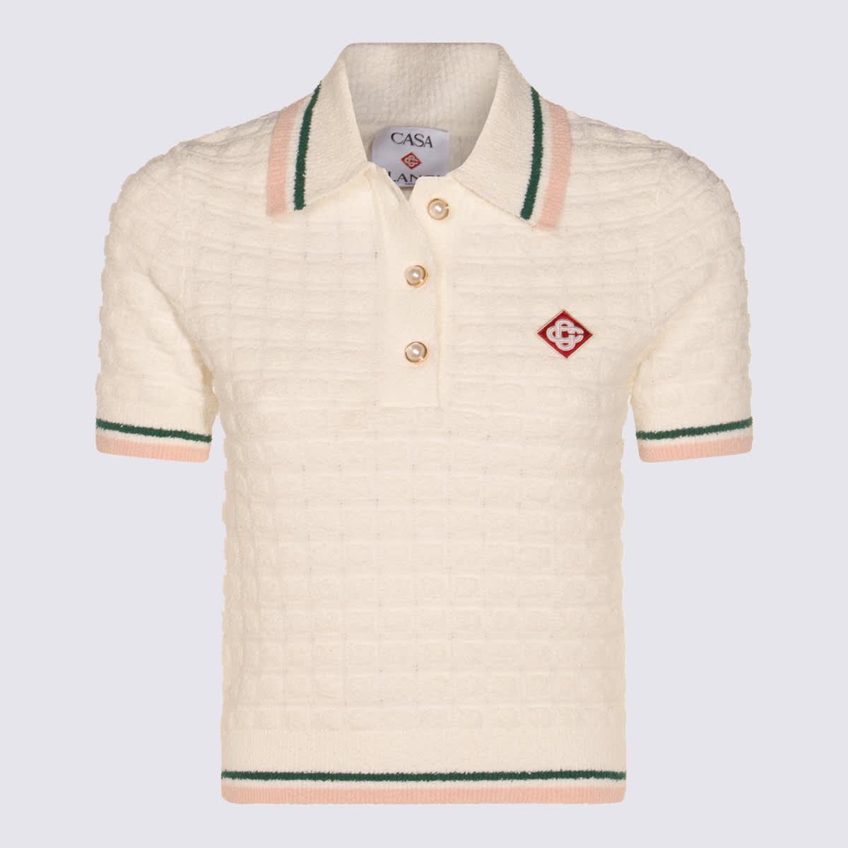 casablanca white cotton polo shirt