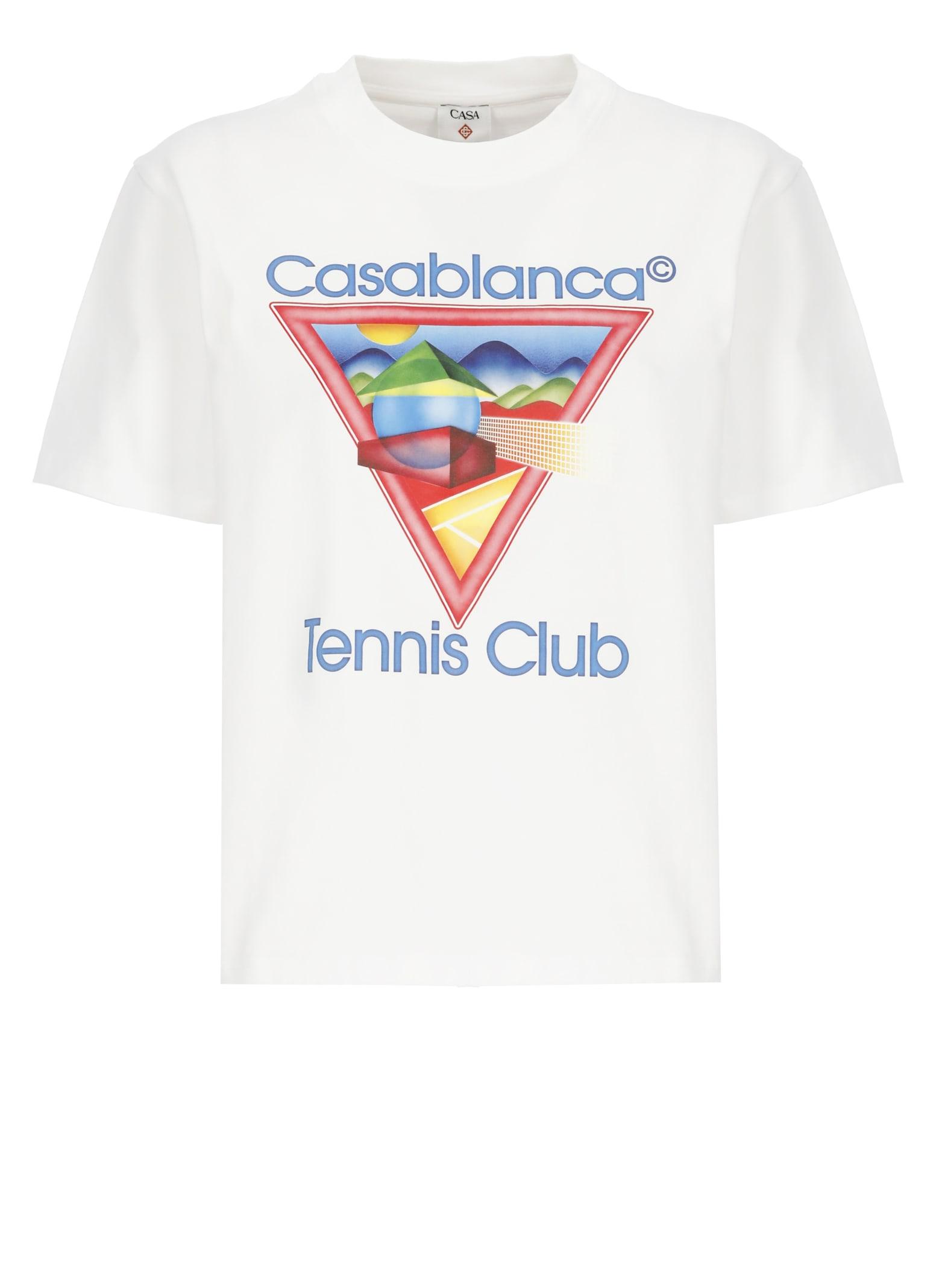 casablanca white cotton t-shirt
