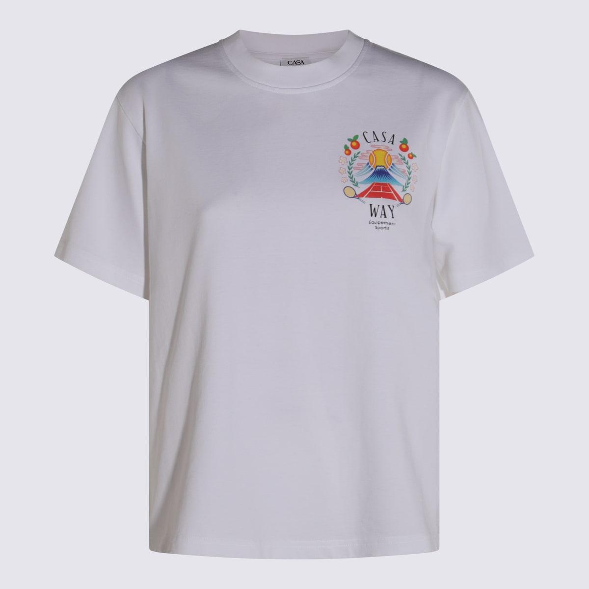 casablanca white cotton t-shirt