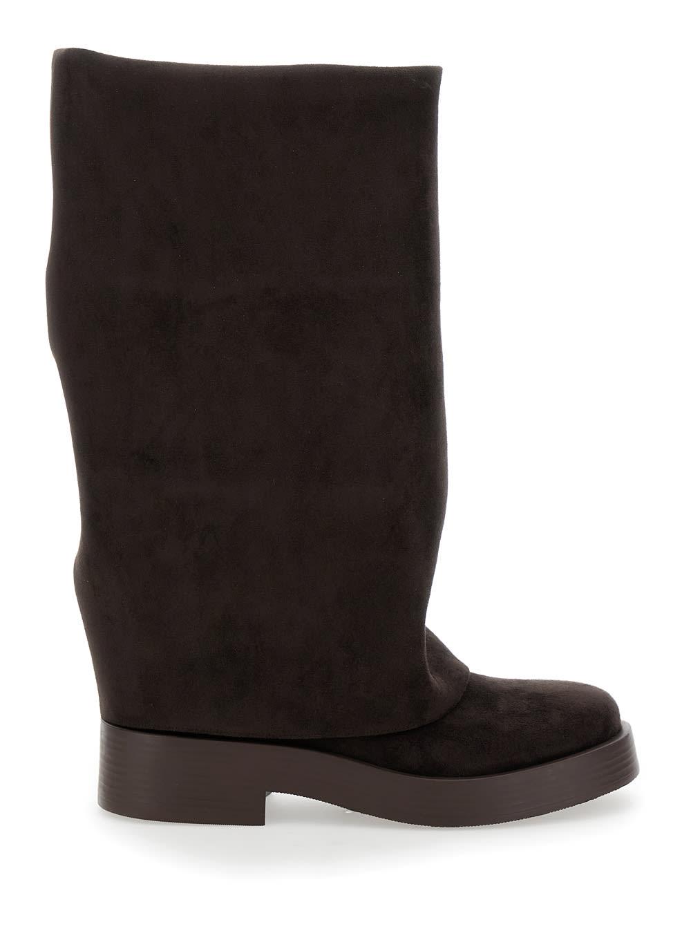 casadei charlie brown multi-layer boots in suede woman
