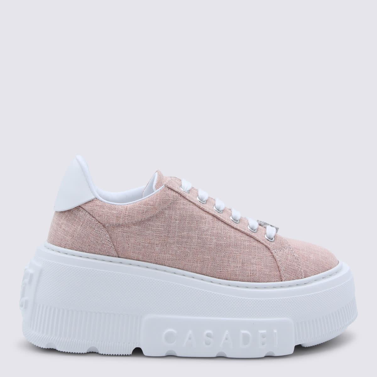casadei pink leather nexus solar eclipse sneakers