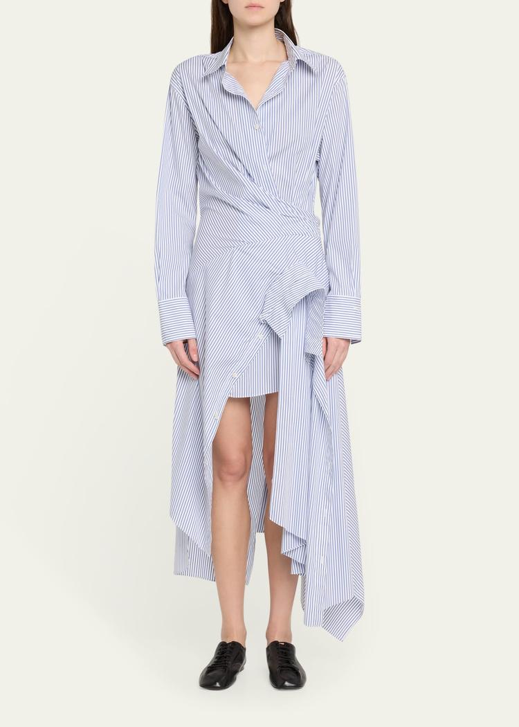 cascade stripe shirtdress