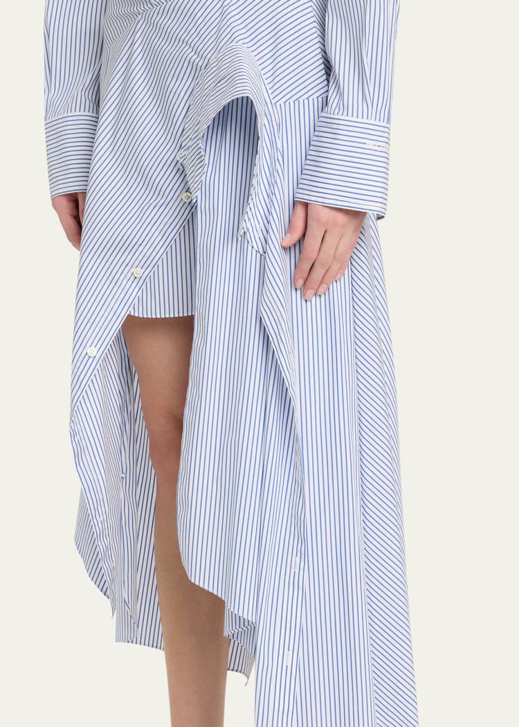 cascade stripe shirtdress